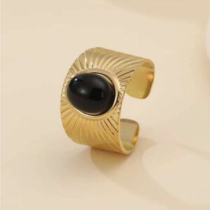 Black stone ring